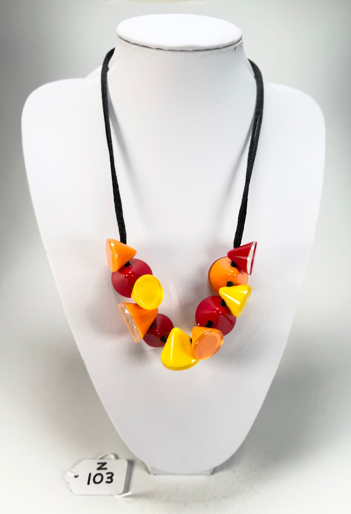 Zsiska - Joy 11 Bead Warm Colours Resin Necklace ( P150102JOY2Q11 )