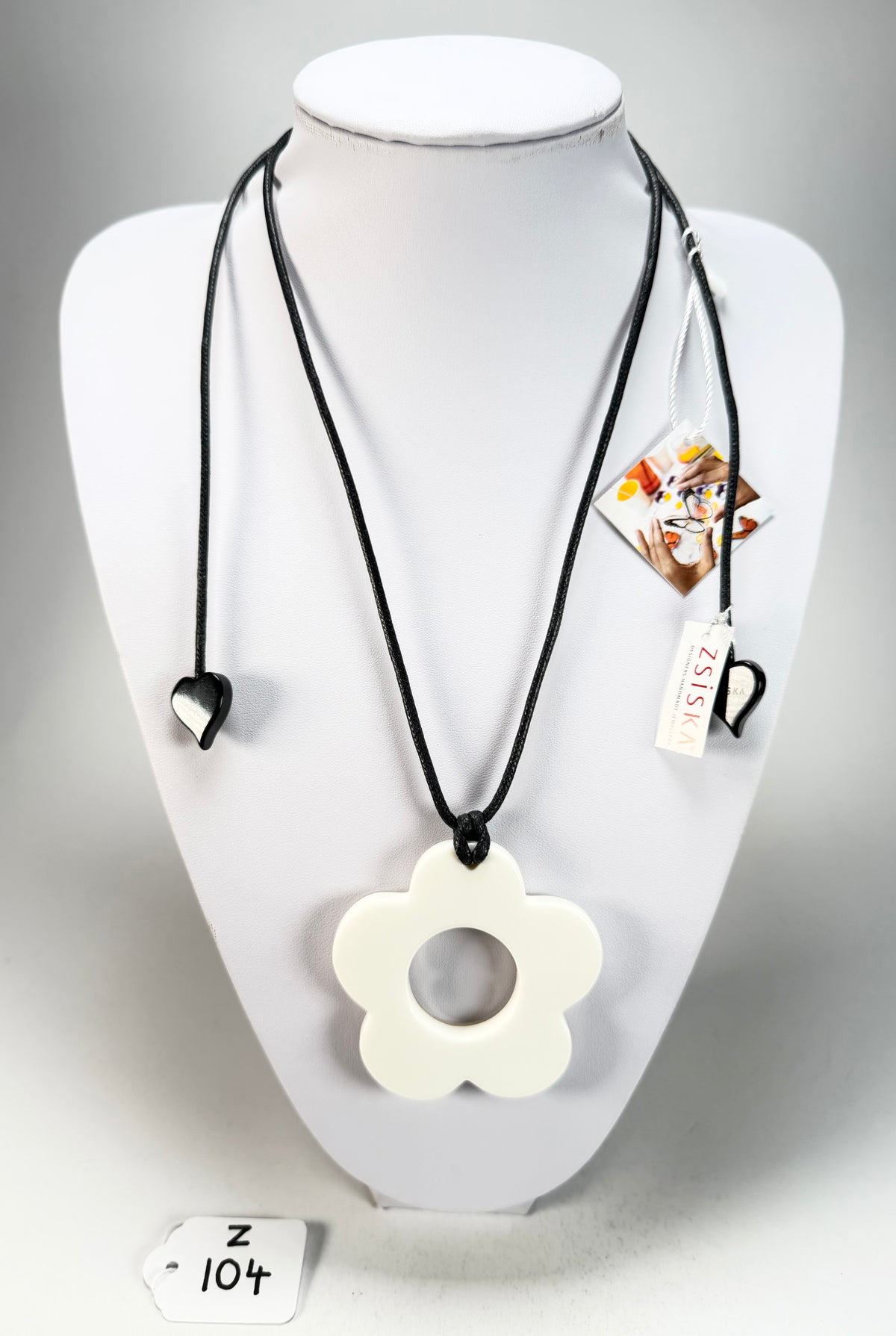 Zsiska - Colourful Statement "Olive" White Pendant Resin Necklace ( 40102259037Q00 )