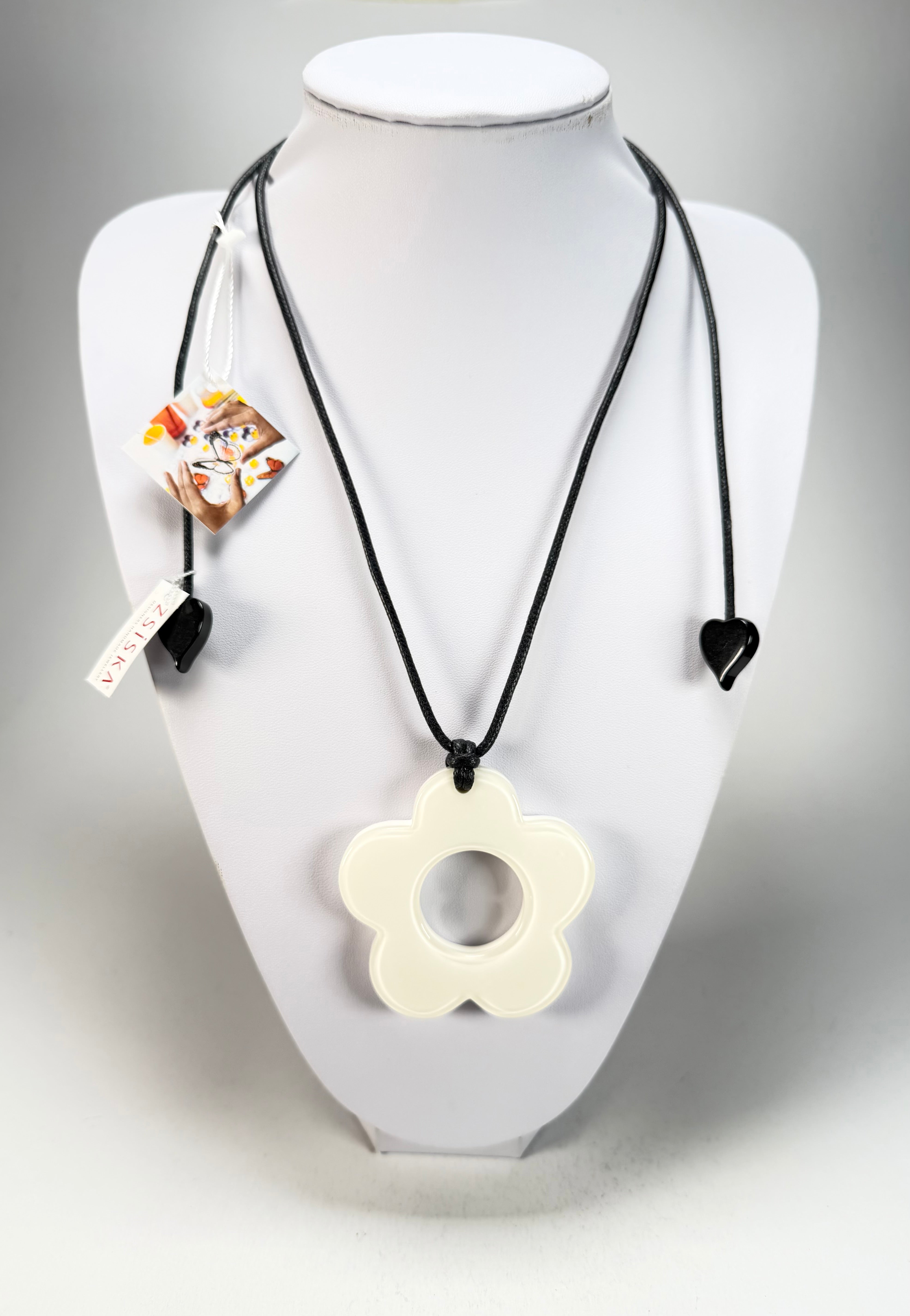 Zsiska - Colourful Statement "Olive" White Pendant Resin Necklace ( 40102259037Q00 )
