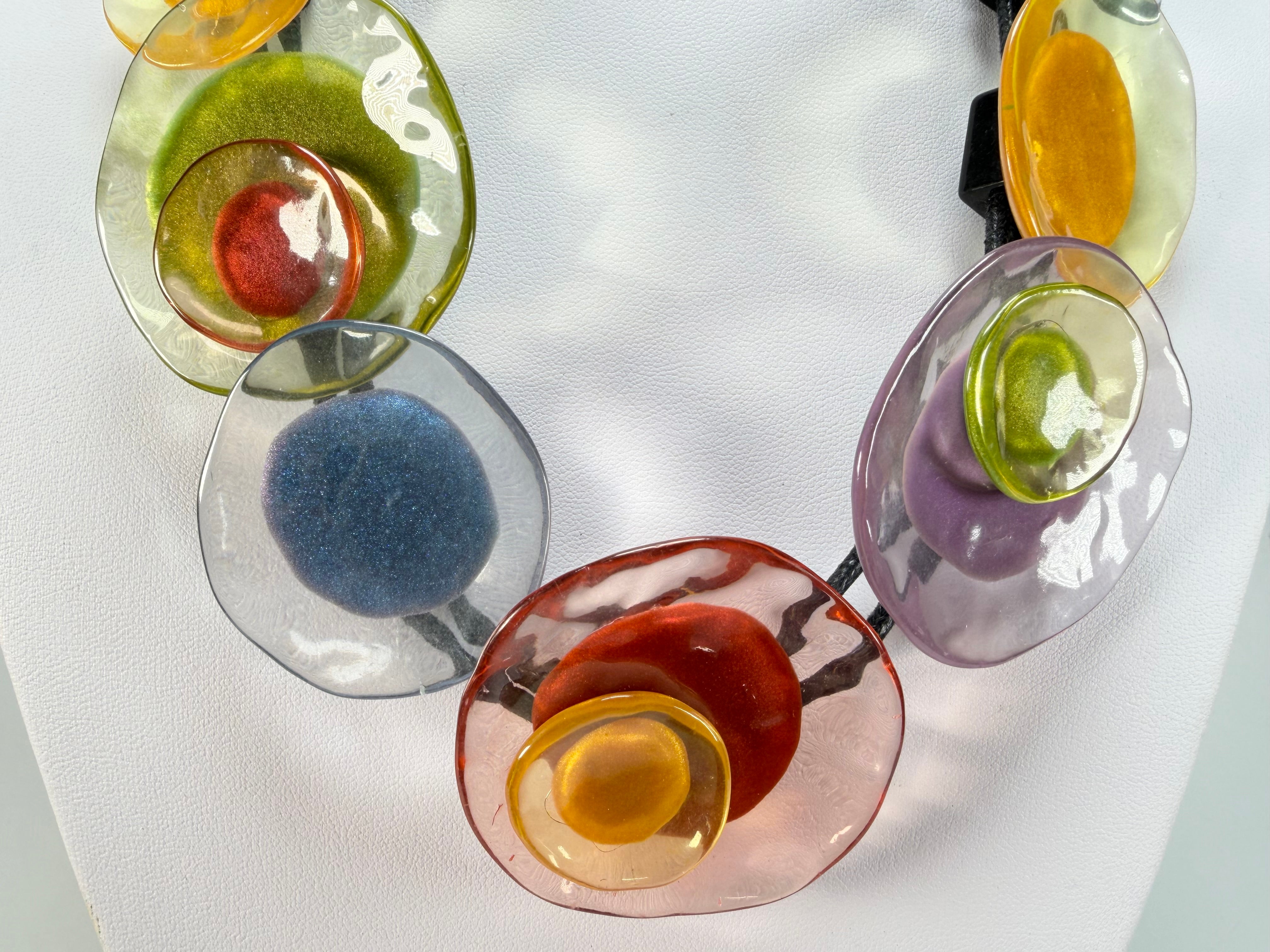 Zsiska - Flora "Prue Leith" Winter Spectrum 7 Bead Resin Necklace ( P0701020499Q07 )