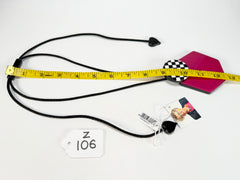 Zsiska - Checkmate "Prue Leith" Rose Pendant Resin Necklace ( P220201PINKQ00 )