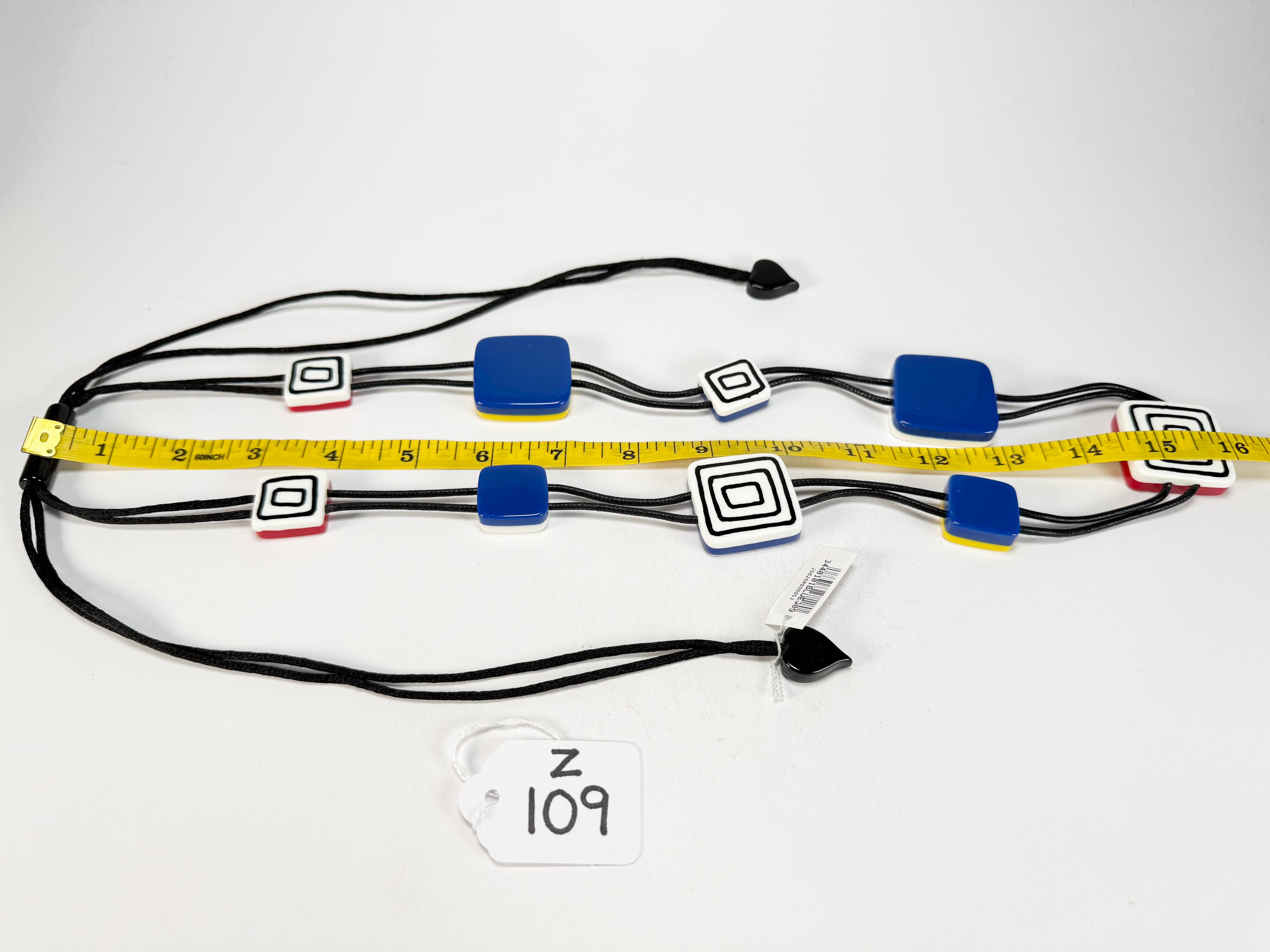 Zsiska - Vertigo Blue 9 Bead Reversible Resin Necklace ( 3440101BLUEQ09 )