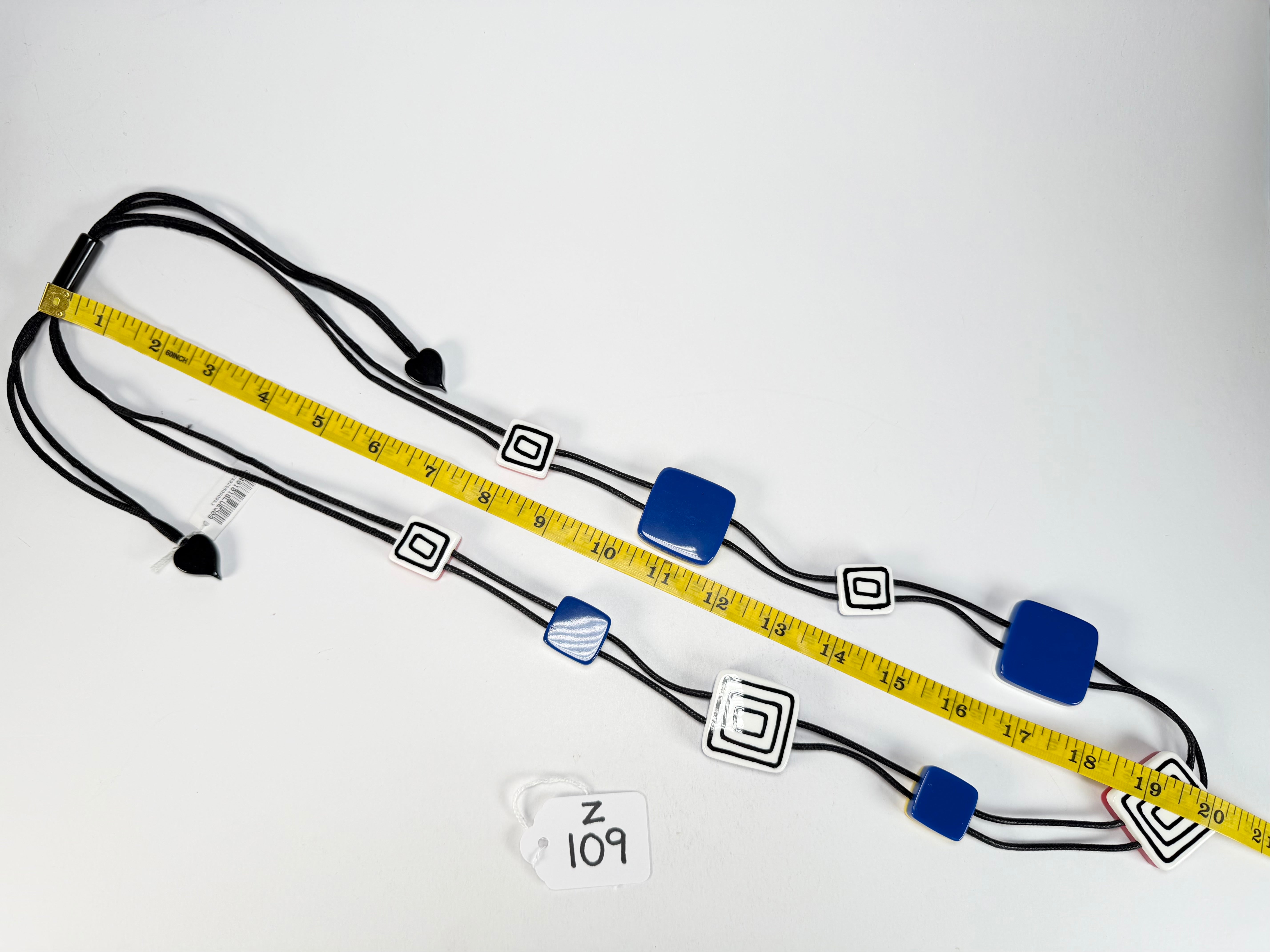 Zsiska - Vertigo Blue 9 Bead Reversible Resin Necklace ( 3440101BLUEQ09 )