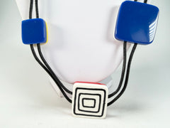 Zsiska - Vertigo Blue 9 Bead Reversible Resin Necklace ( 3440101BLUEQ09 )