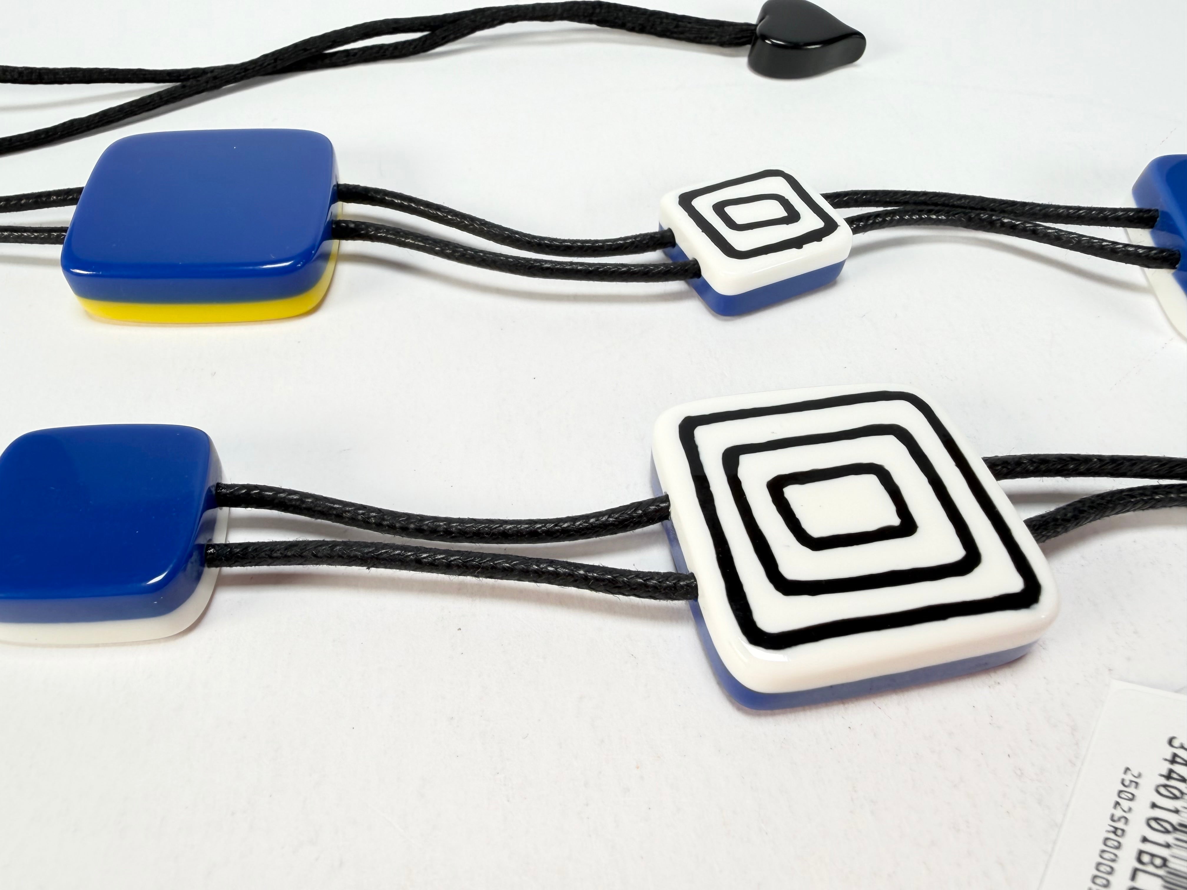 Zsiska - Vertigo Blue 9 Bead Reversible Resin Necklace ( 3440101BLUEQ09 )