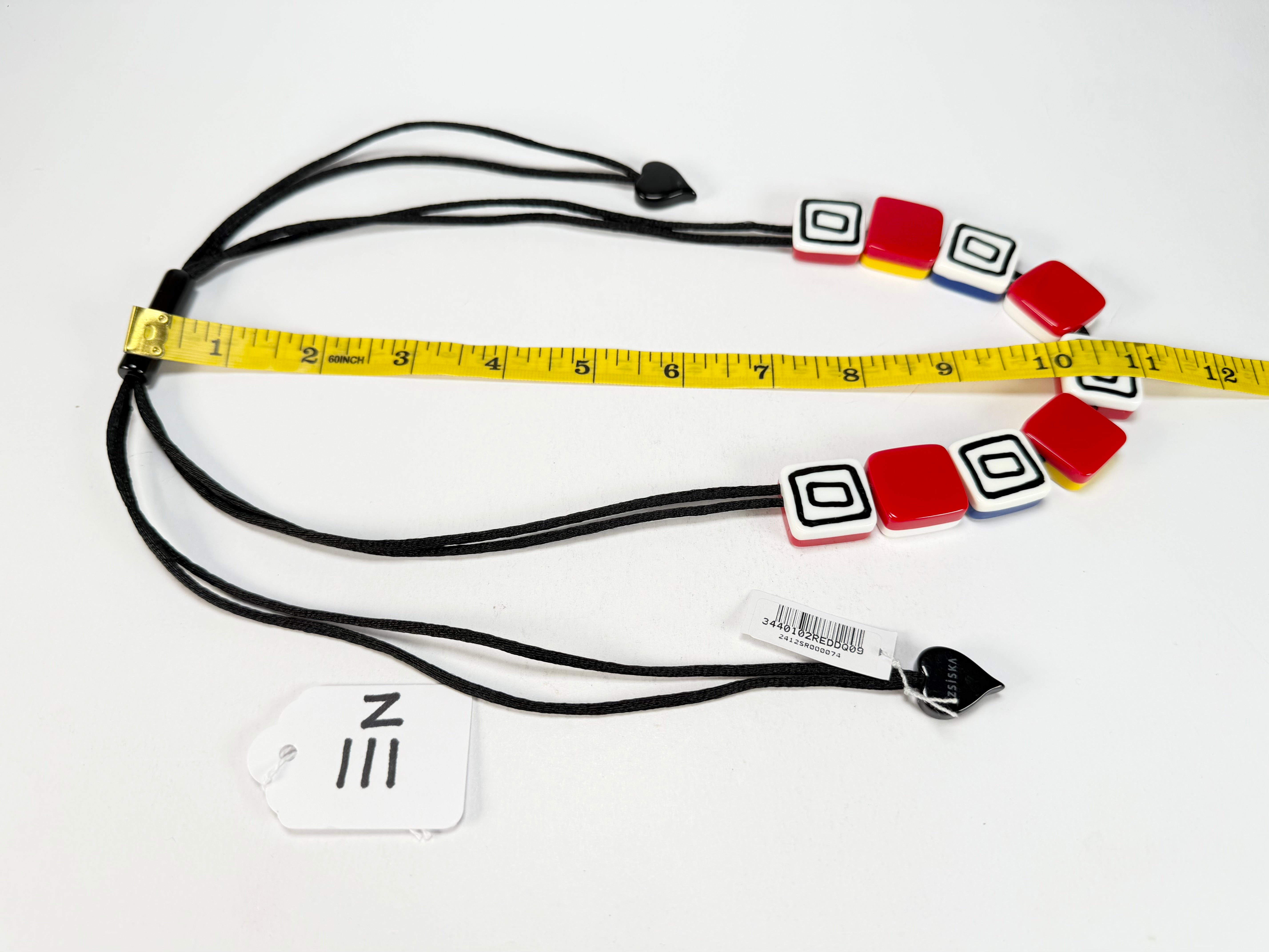 Zsiska - Vertigo Red 9 Bead Reversible Resin Necklace ( 3440102REDDQ09 )