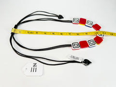 Zsiska - Vertigo Red 9 Bead Reversible Resin Necklace ( 3440102REDDQ09 )