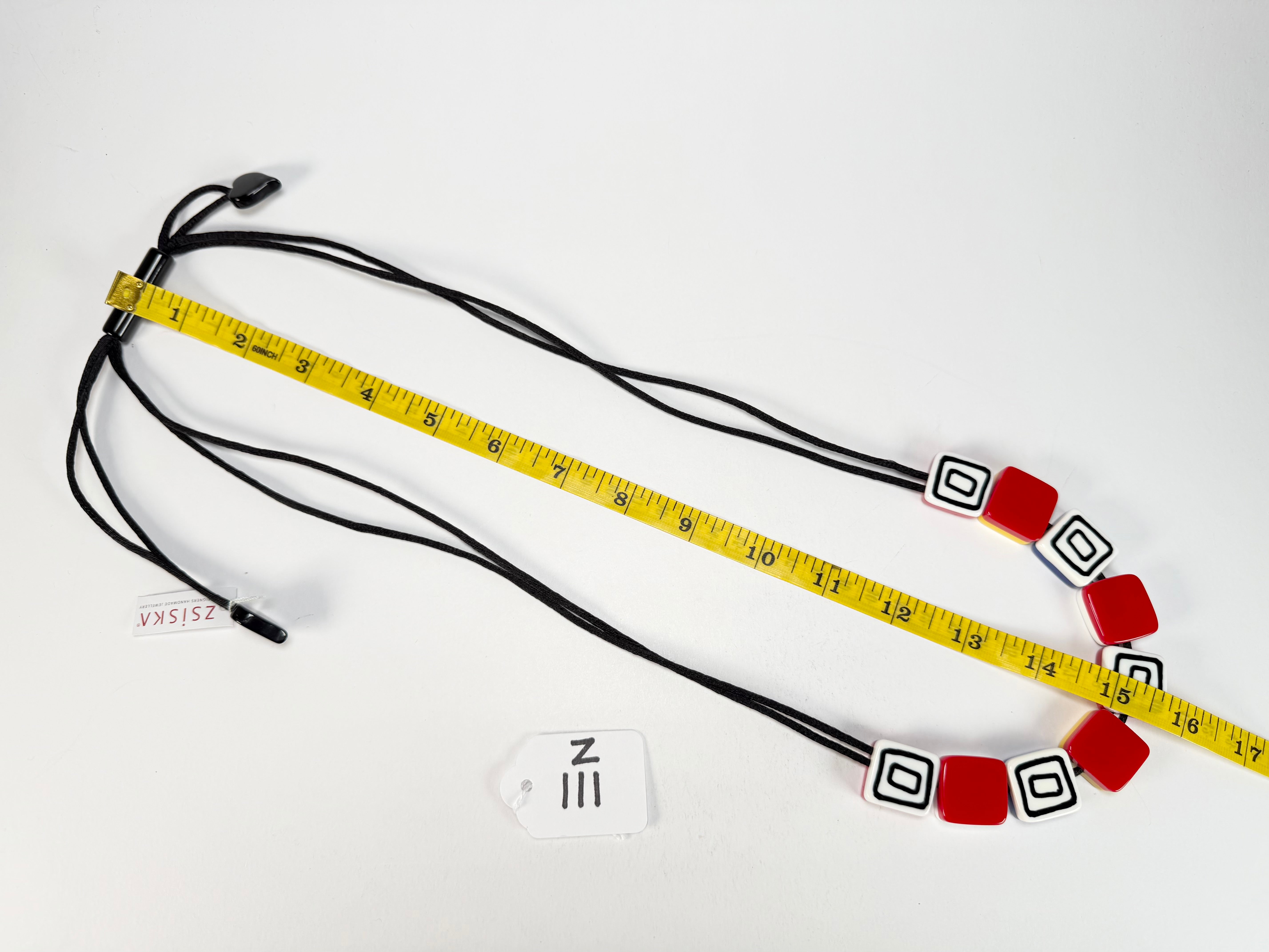 Zsiska - Vertigo Red 9 Bead Reversible Resin Necklace ( 3440102REDDQ09 )