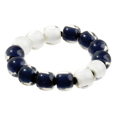 Zsiska - Colourful Beads Black & White 13 Small Bead Resin Bracelet ( 40103100958Q13 )