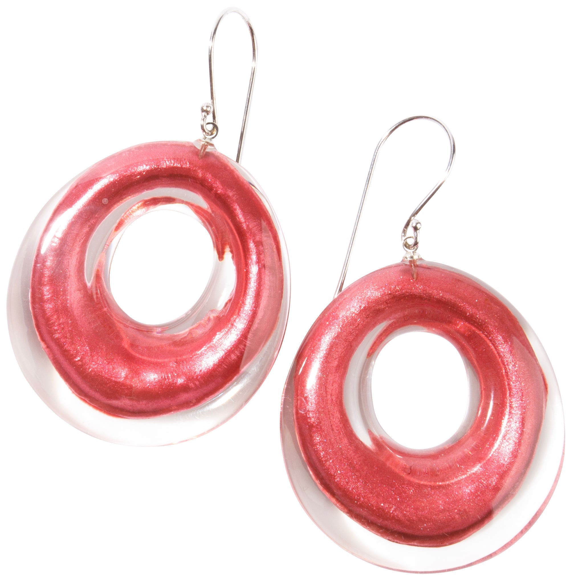Zsiska - Luxus Pink Donut Resin Earrings ( 6350506PINKQ00 )