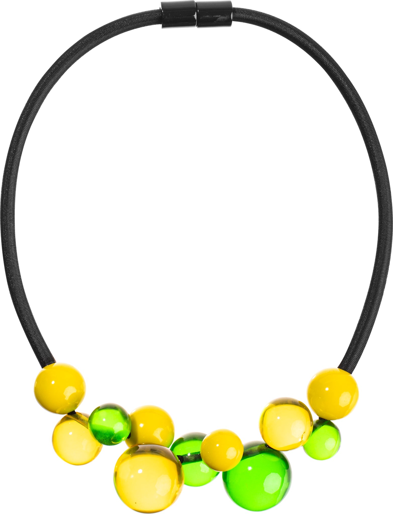 Zsiska - Baubles Yellow & Green 11 Bead Resin Necklace ( P230150BAU2Q11 )