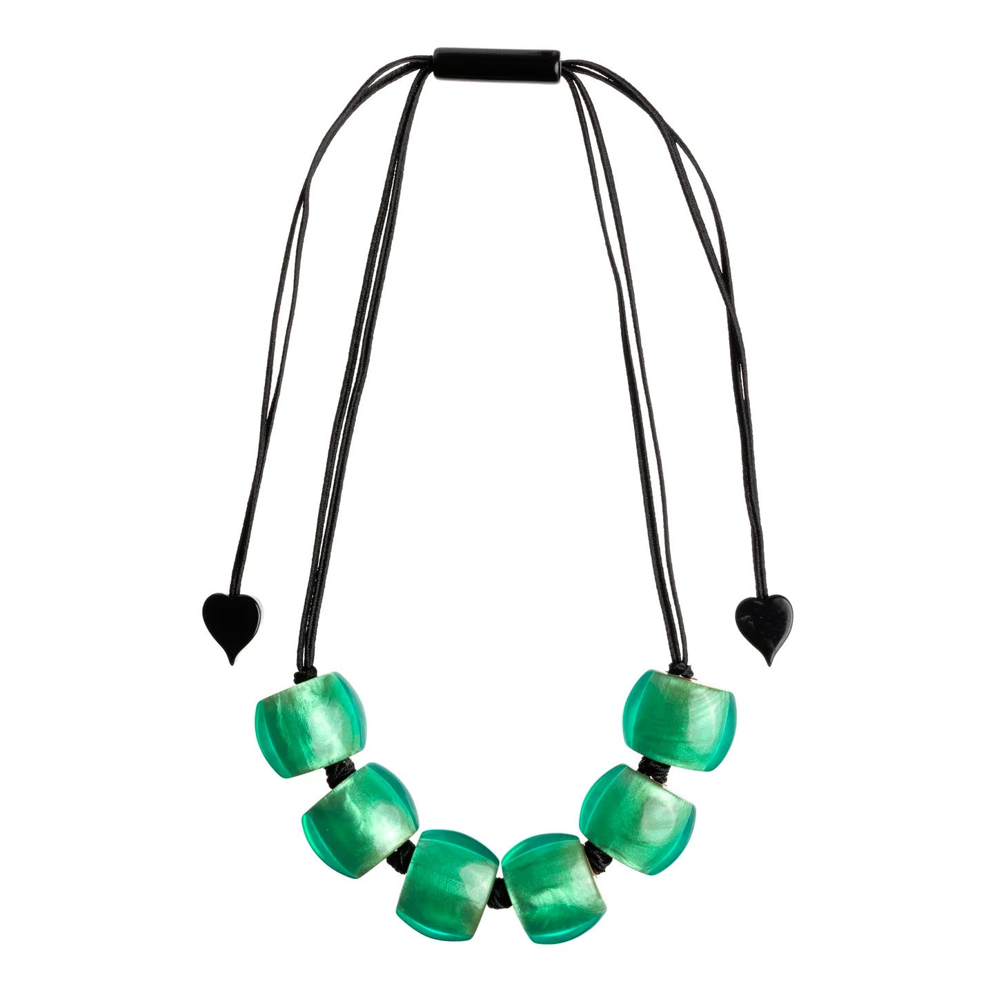 Zsiska - Bellissima 6 Bead Galaxy Green Resin Necklace ( 7240106GGREQ06  )