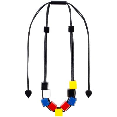 Zsiska - Cubist Mix Coloured Cube Resin Necklace ( 3420101CUB1Q11 )