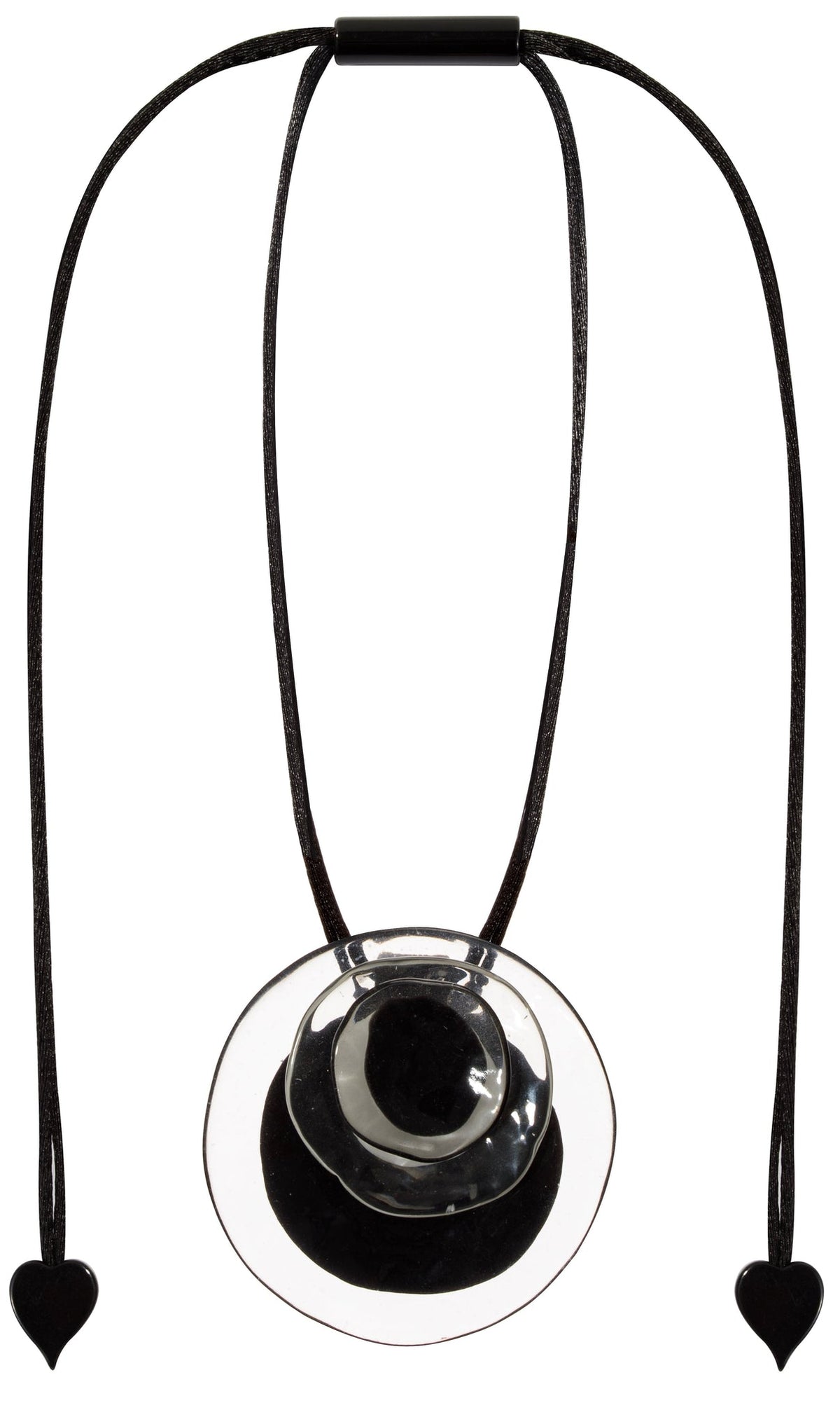 Zsiska - Flora "Prue Leith" Black & White Single Bead Resin Necklace ( P070201FLO1300 )