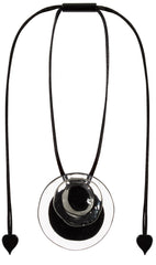 Zsiska - Flora "Prue Leith" Black & White Single Bead Resin Necklace ( P070201FLO1300 )
