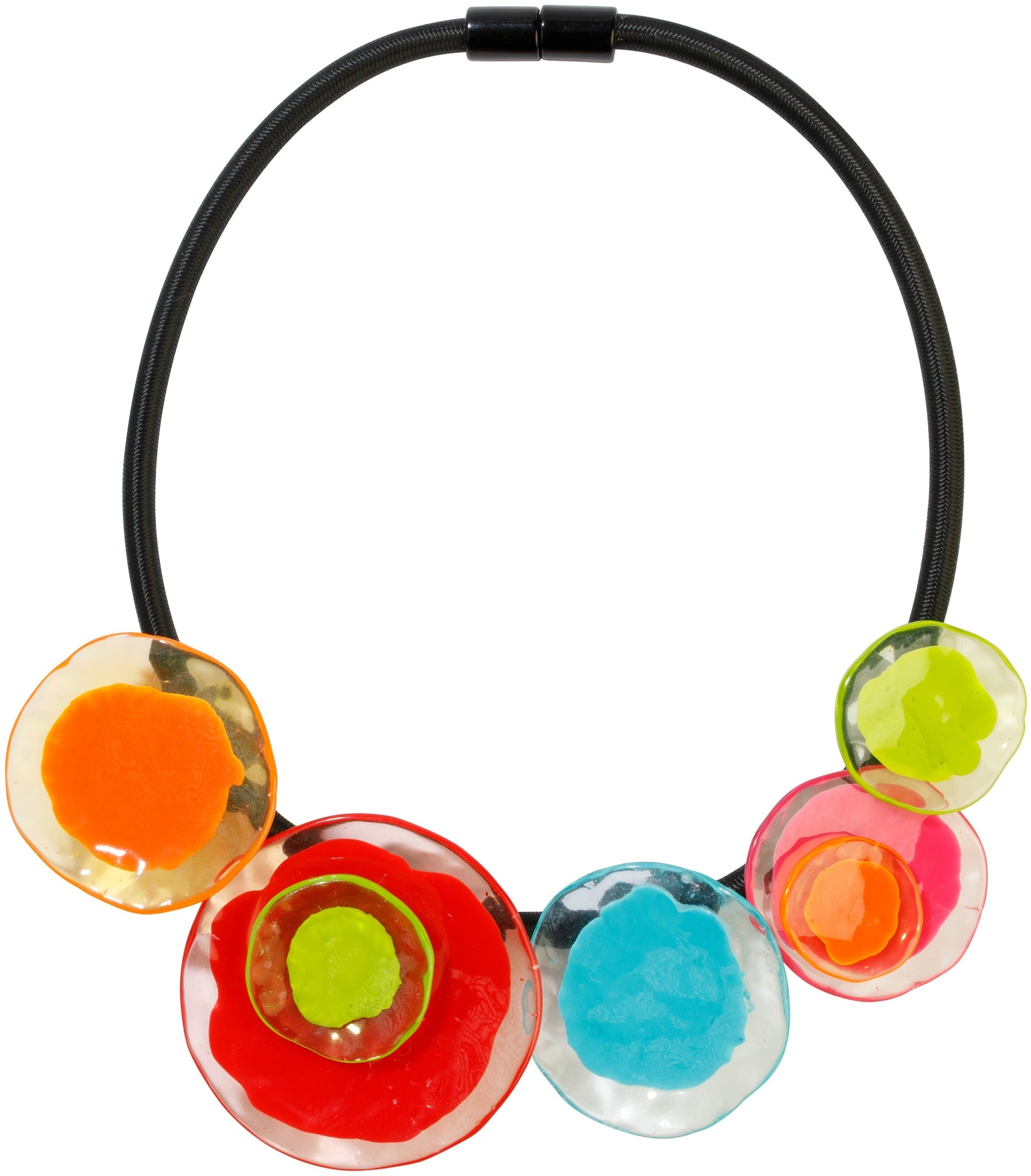 Zsiska - Flora "Prue Leith" Mix Colours 5 Bead Resin Necklace ( P070150MIXXQ05 )