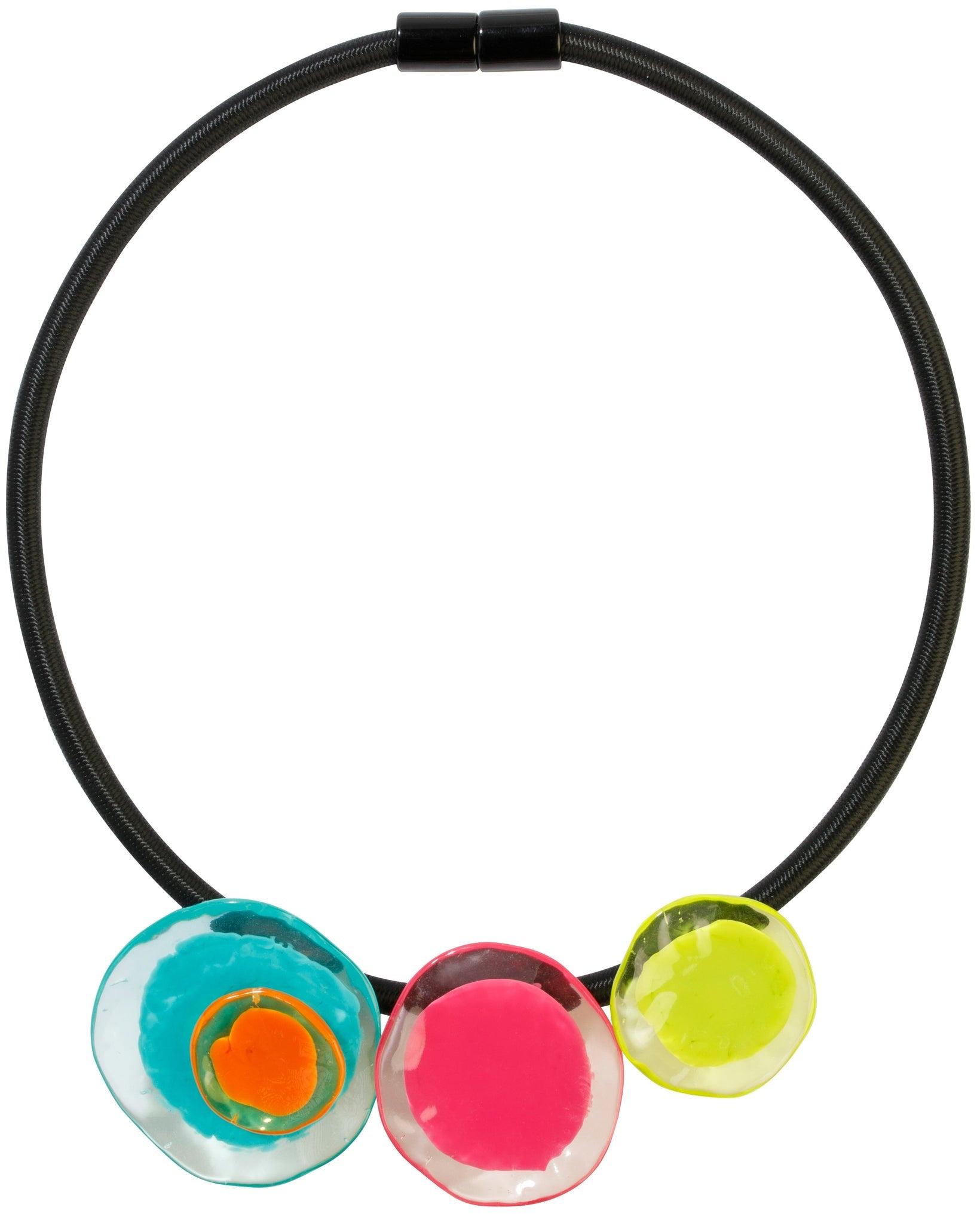 Zsiska - Flora "Prue Leith" Mix Colours 3 Bead Resin Necklace ( P070151MIXXQ03 )