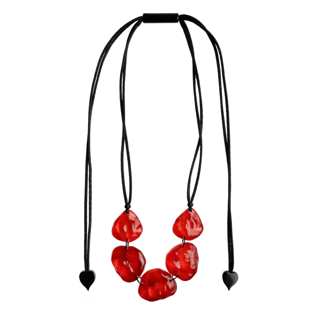 Zsiska - Gemma 5 Bead Red Resin Necklace ( 3450101REDDQ05 )
