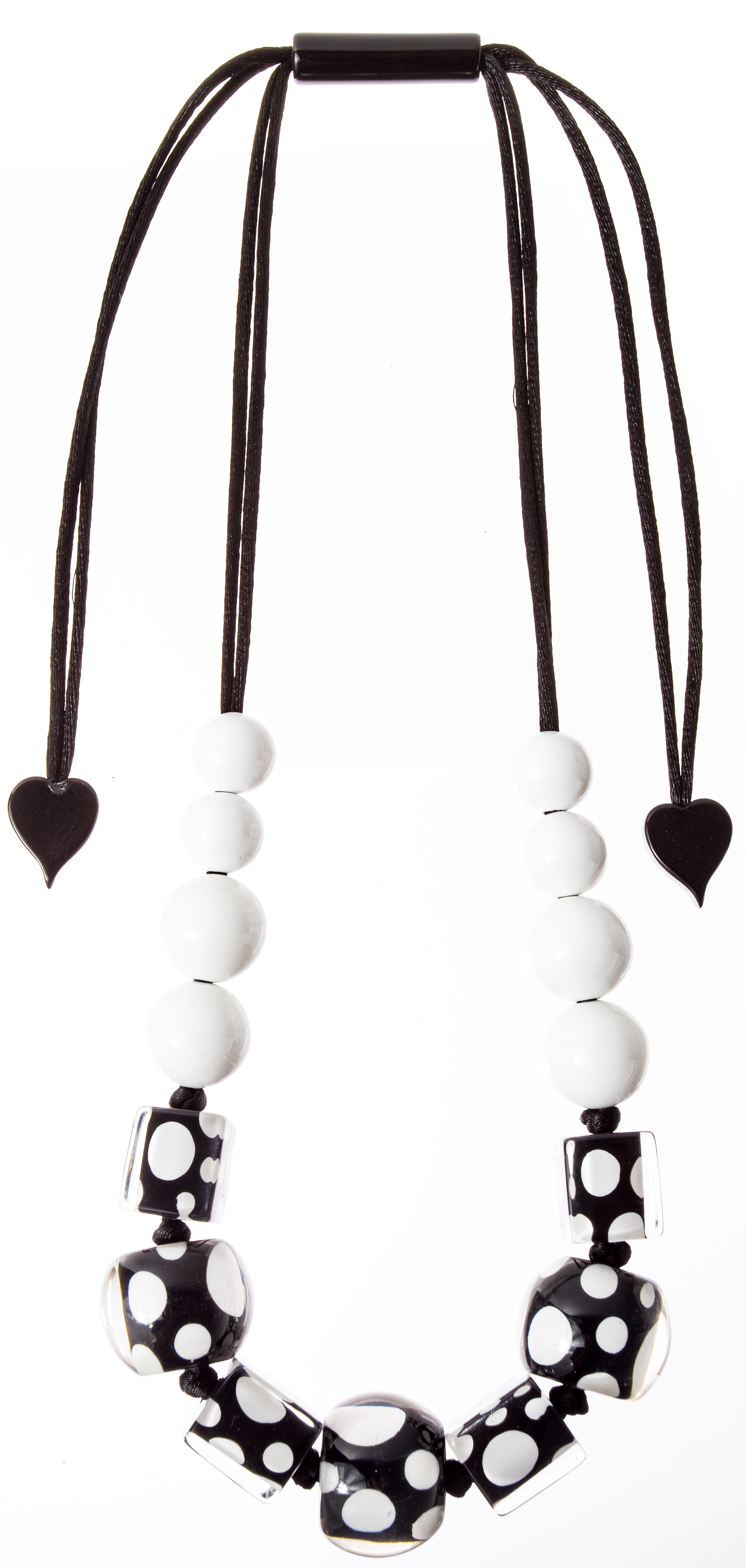 Zsiska - Itsy Bitsy Black & White Resin Necklace ( 9410101BLWHQ15 )