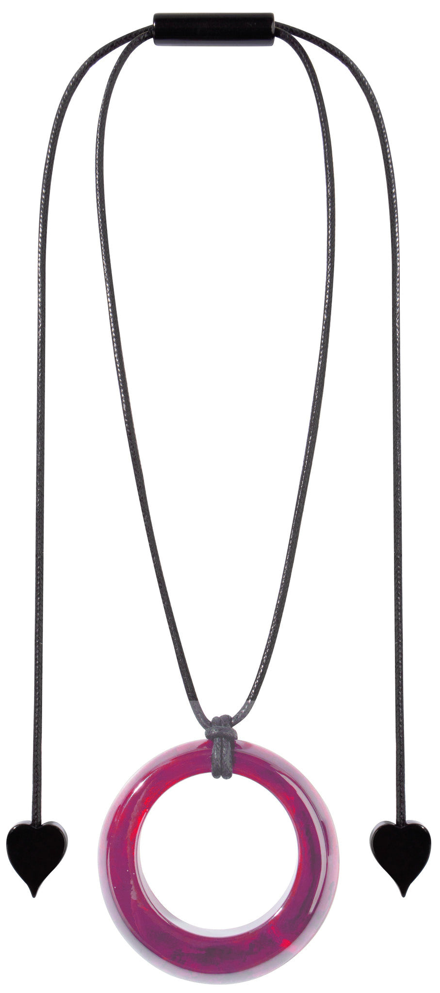 Zsiska - Colourful Statement Hot Pink Donut Pendant Resin Necklace ( 40102249017Q00 )