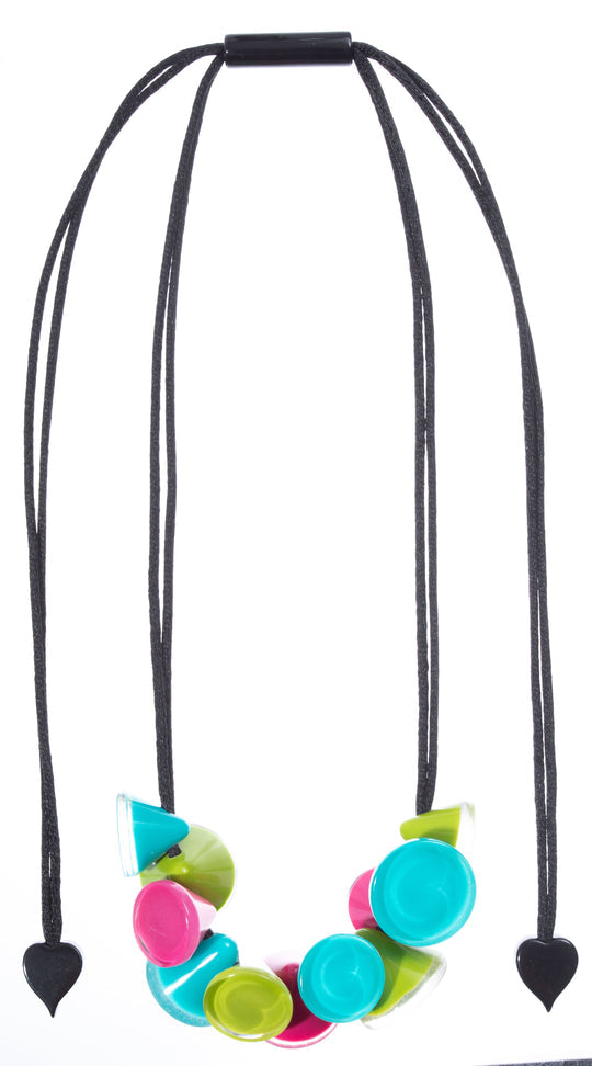 Zsiska - Joy 11 Bead Cool Colours Resin Necklace ( P150102JOY3Q11 )