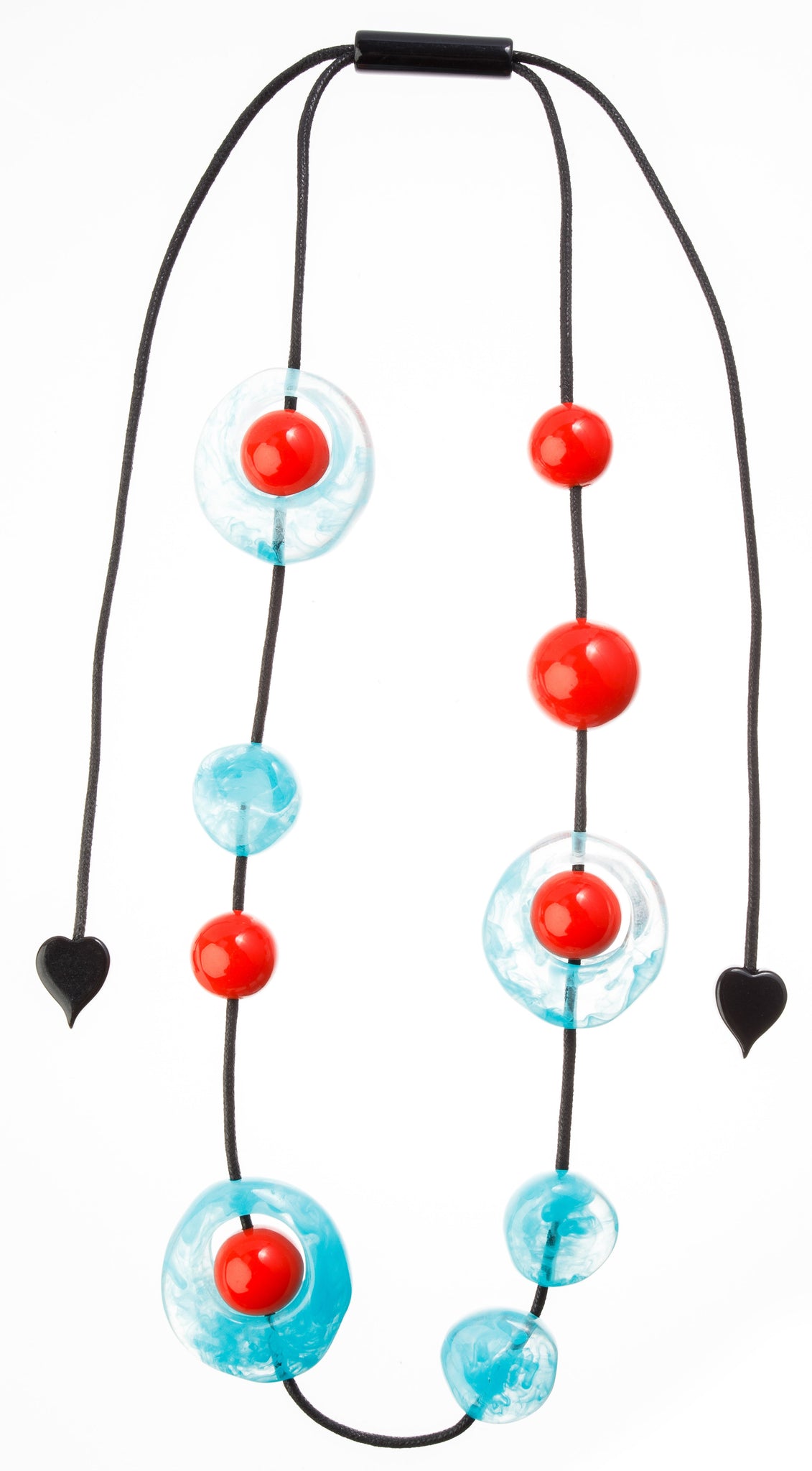 Zsiska - ORI 12 Bead Marbled Turquoise Resin Necklace ( 7430101TURQQ12 )