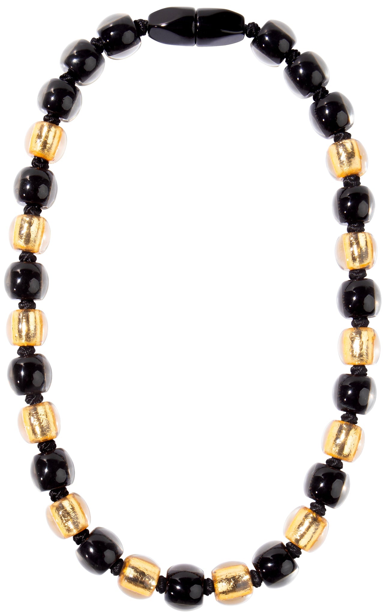 Zsiska - Radiance 29 Bead Black & Gold Resin Necklace ( 8000150GF01Q29 )