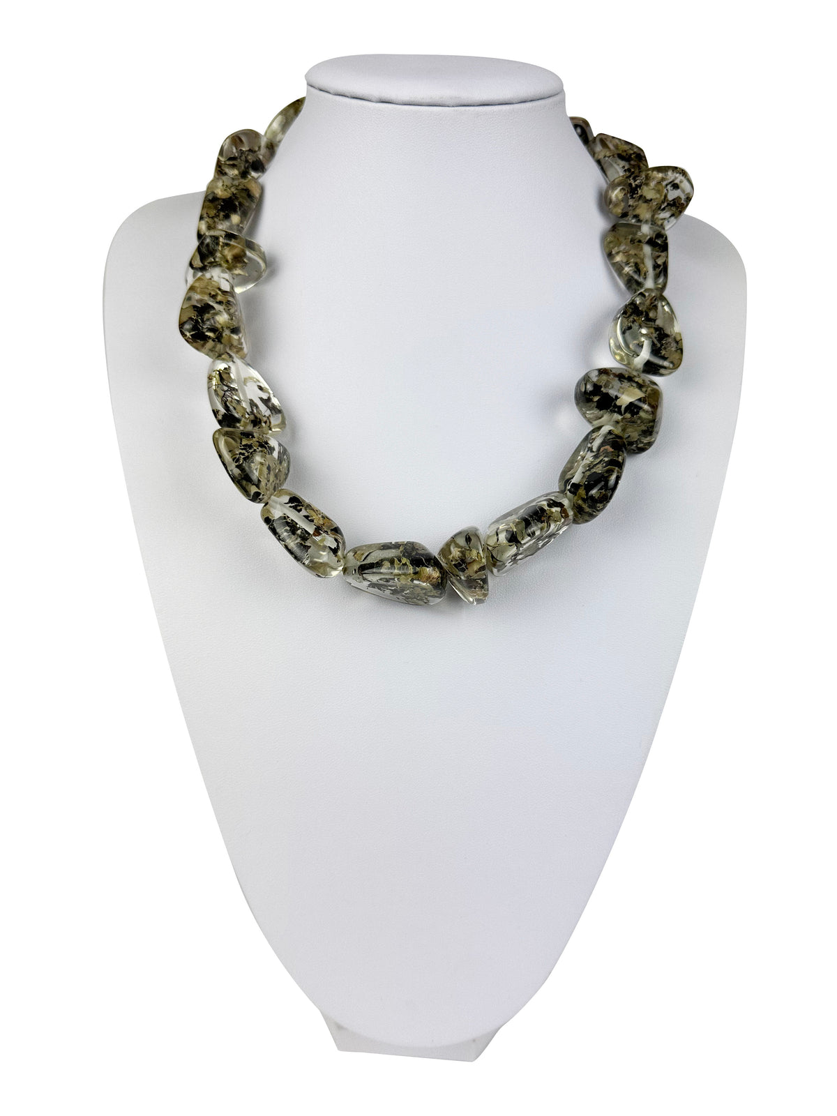 Jackie Brazil "Diamonds" Seaweed Flintstone Bone 55cm Necklace ( N0061 )