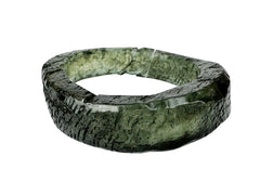 Jackie Brazil "Smoked Crystal" Charcoal Donut Solid Round 3.4cm Bangle ( B2876 )